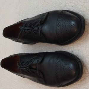 Allen Edmonds Black Sanford Leather Derby Shoes + Box/Bags 10.5 D